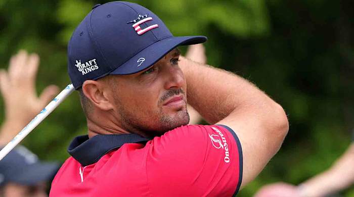 Bryson DeChambeau watches a shot at the 2022 U.S. Open.
